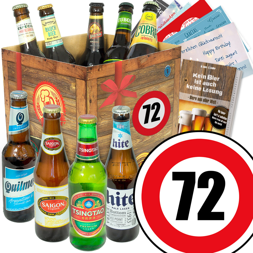 Zahl 72 | 9x Biere der Welt | Geschenk Set