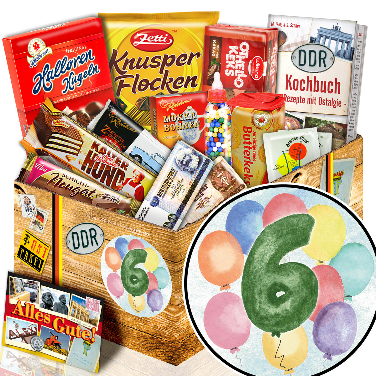 Zahl 6 - Süßigkeiten Set DDR L