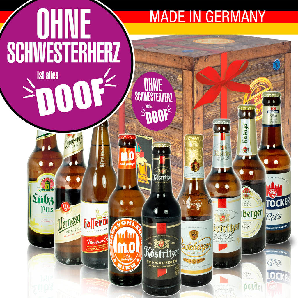 Ohne Schwesterherz ist alles doof | 9 Biersorten Ostdeutsche Biere | Biergeschenk