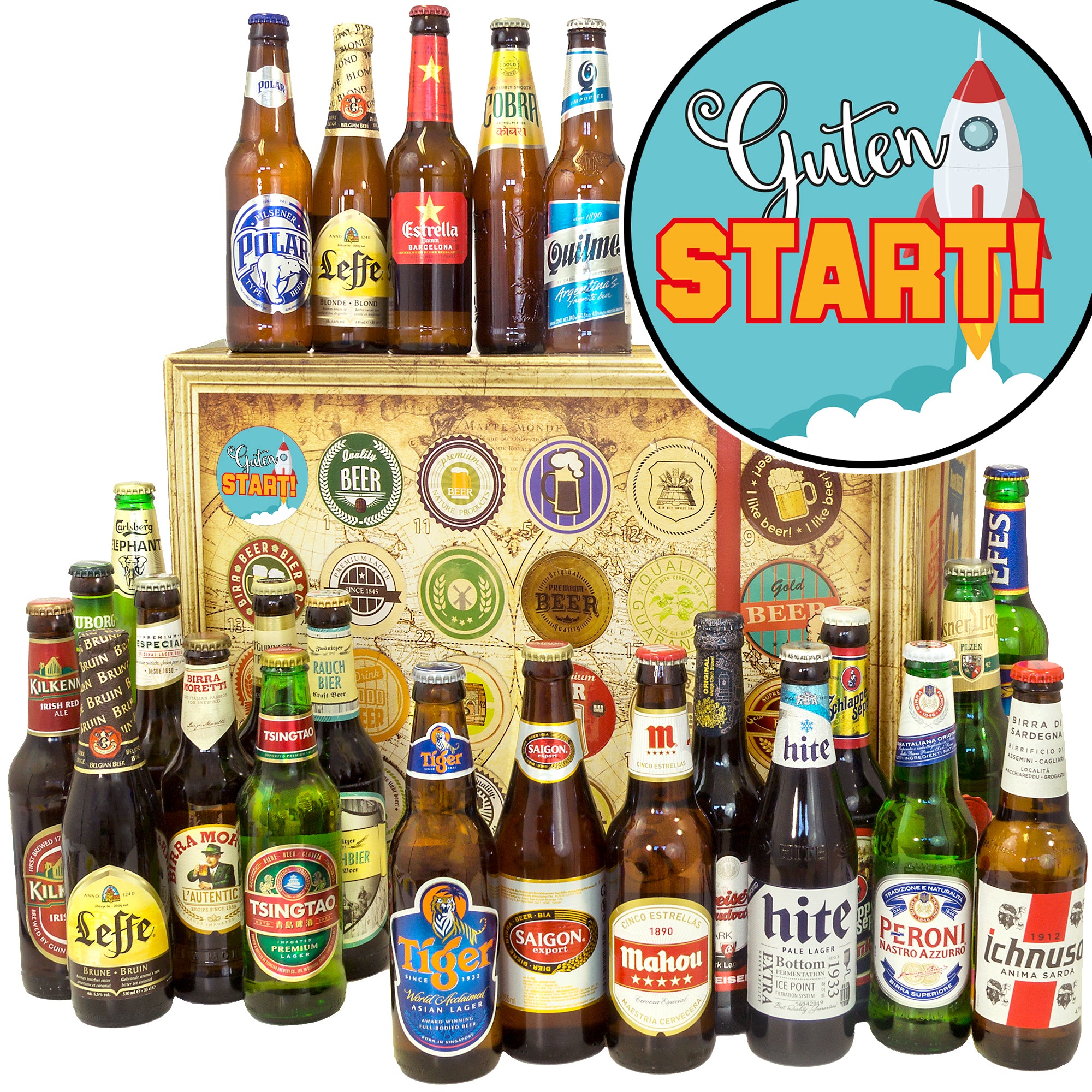Guten Start | 24 Länder Biere der Welt | Geschenkset - monatsgeschenke.de