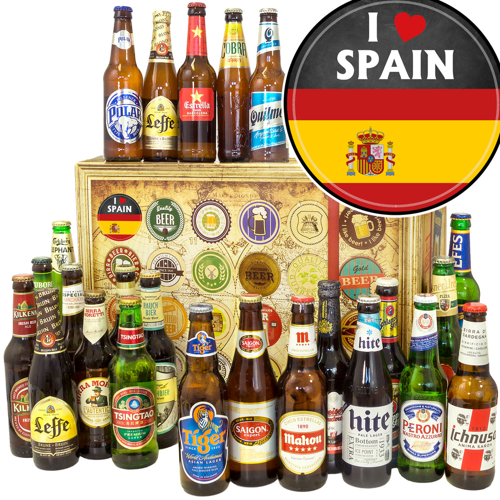 I love Spain | 24x Biere der Welt | Geschenkkorb