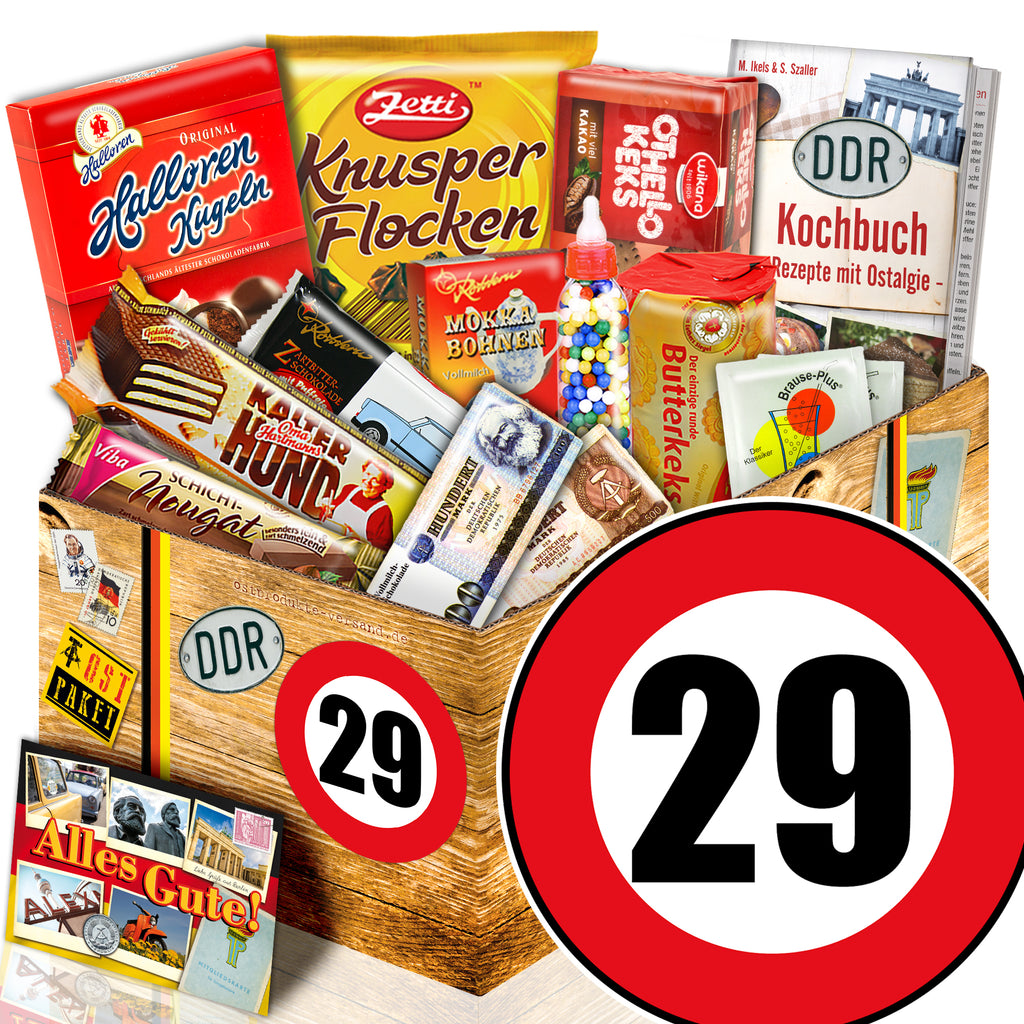 Zahl 29 - Süßigkeiten Set DDR L - monatsgeschenke.de