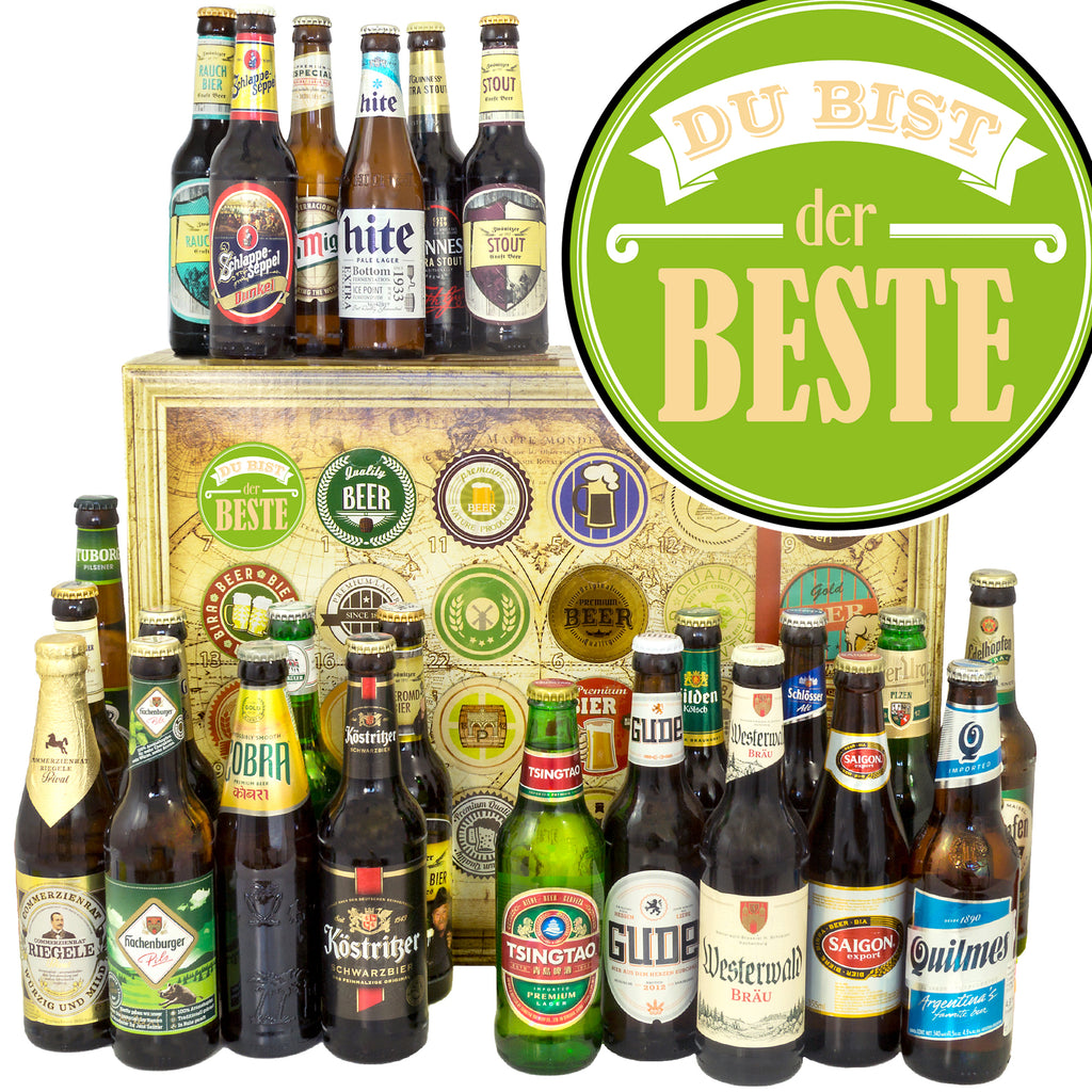 Du bist der Beste | 24x Bier aus Welt und Deutschland | Box