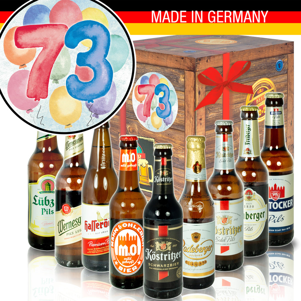 Geburtstag 73 | 9 Flaschen Ostdeutsche Biere | Paket