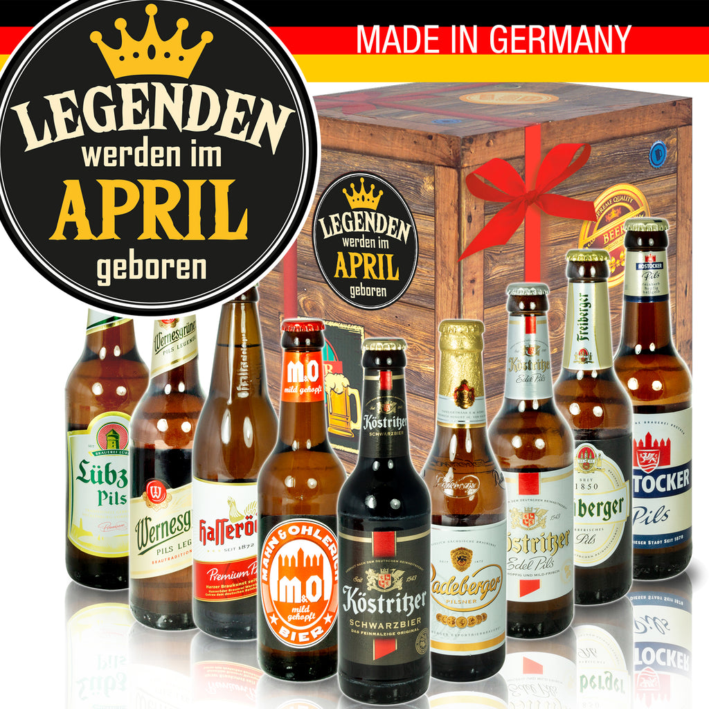 April | 9x Bier Biere Ostdeutsch | Geschenkkorb