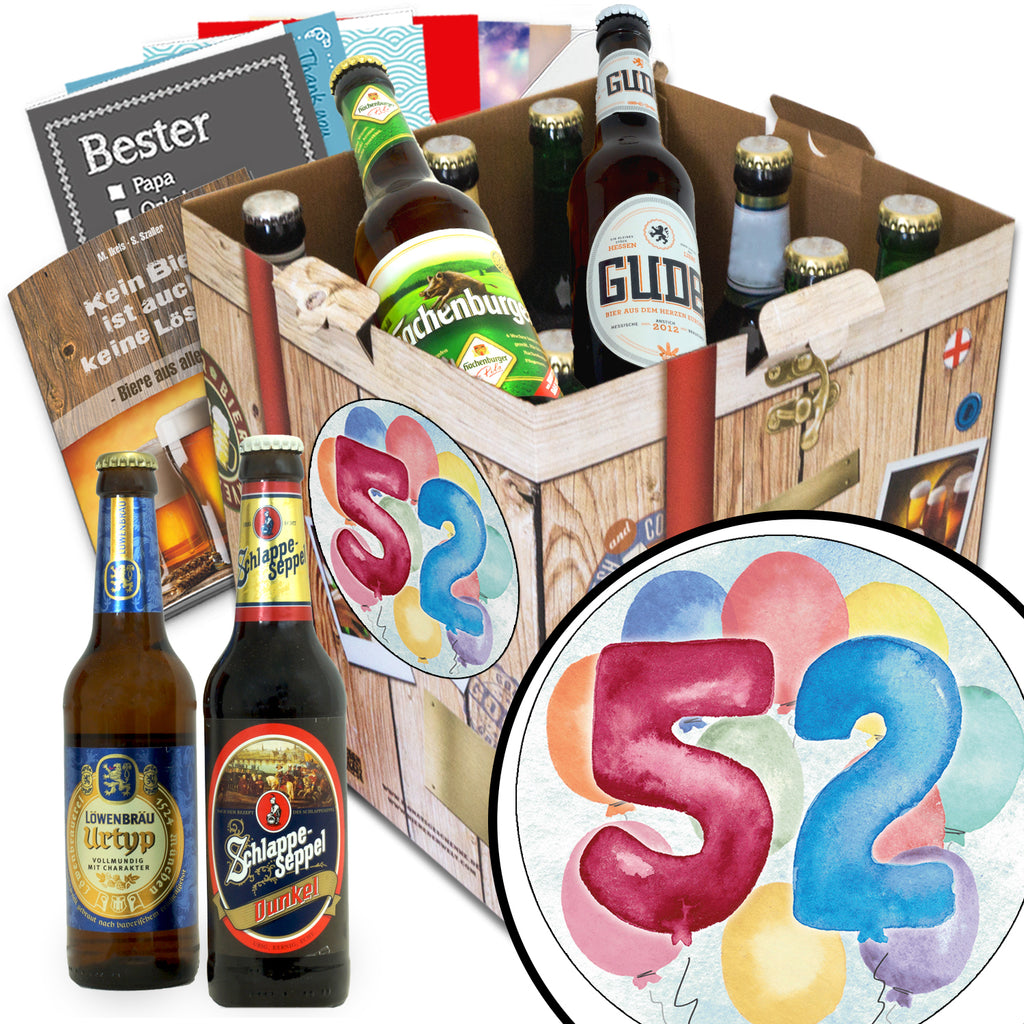 Geburtstag 52 | 9 Flaschen Biere aus Deutschland | Geschenk Box