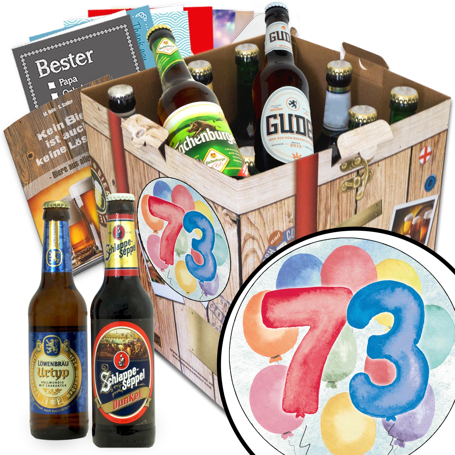 Geburtstag 73 | 9 Flaschen Biere aus Deutschland | Bier Geschenk