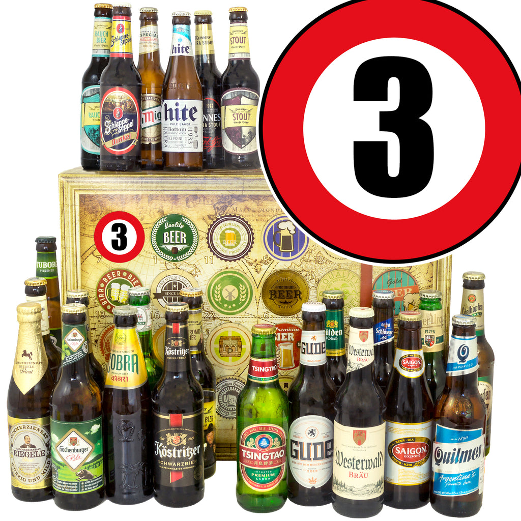 Zahl 3 | 24 Spezialitäten Bier aus Welt und Deutschland | Biertasting