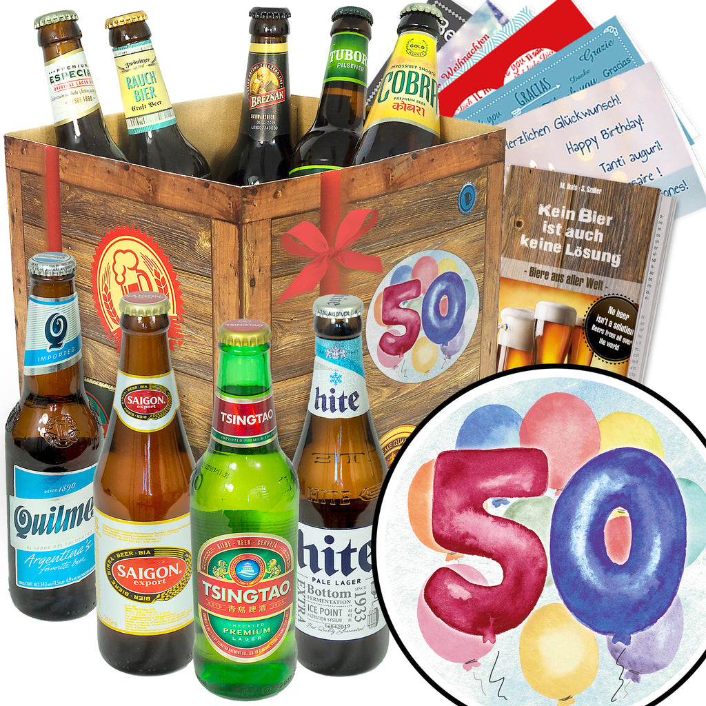 50. Geburtstag | 9x Bier Weltreise | Geschenk Set