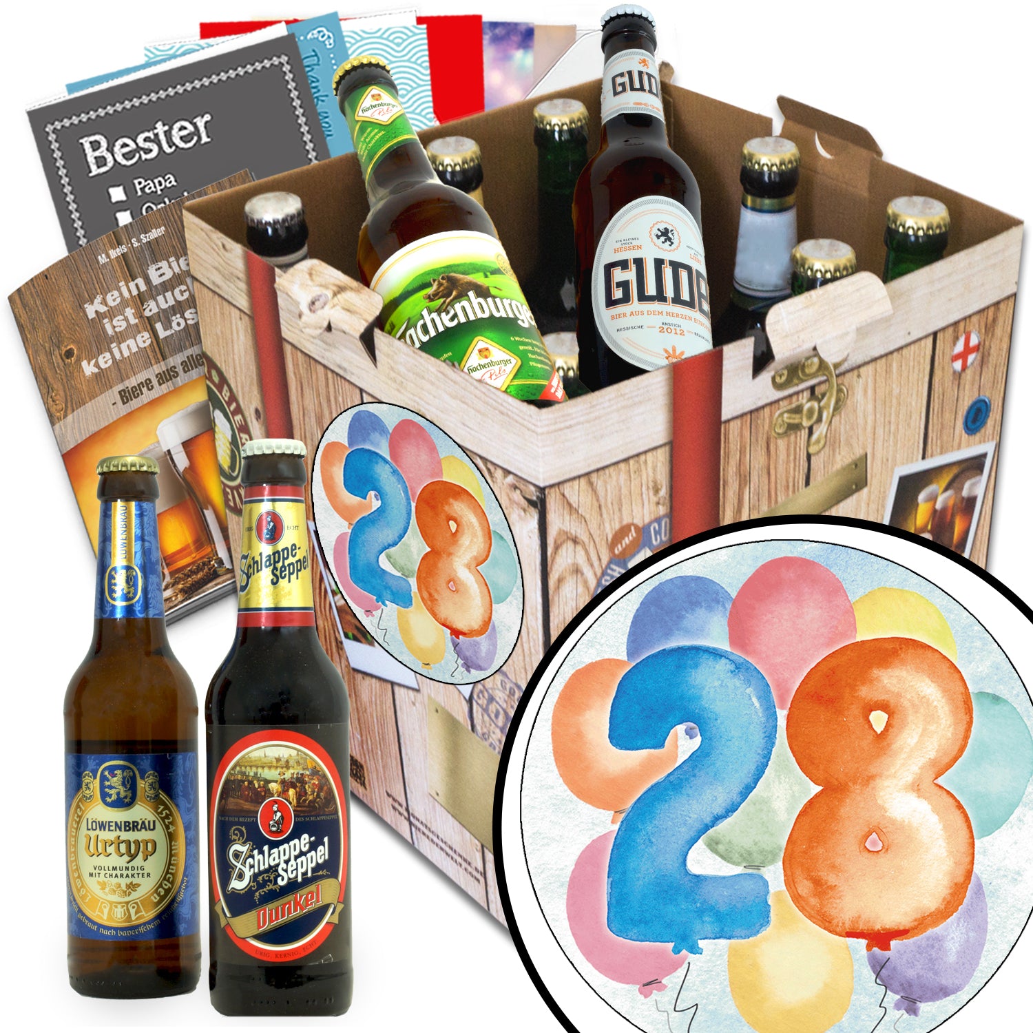 Geburtstag 28 | 9 Biersorten Deutsche Biere | Bierpaket