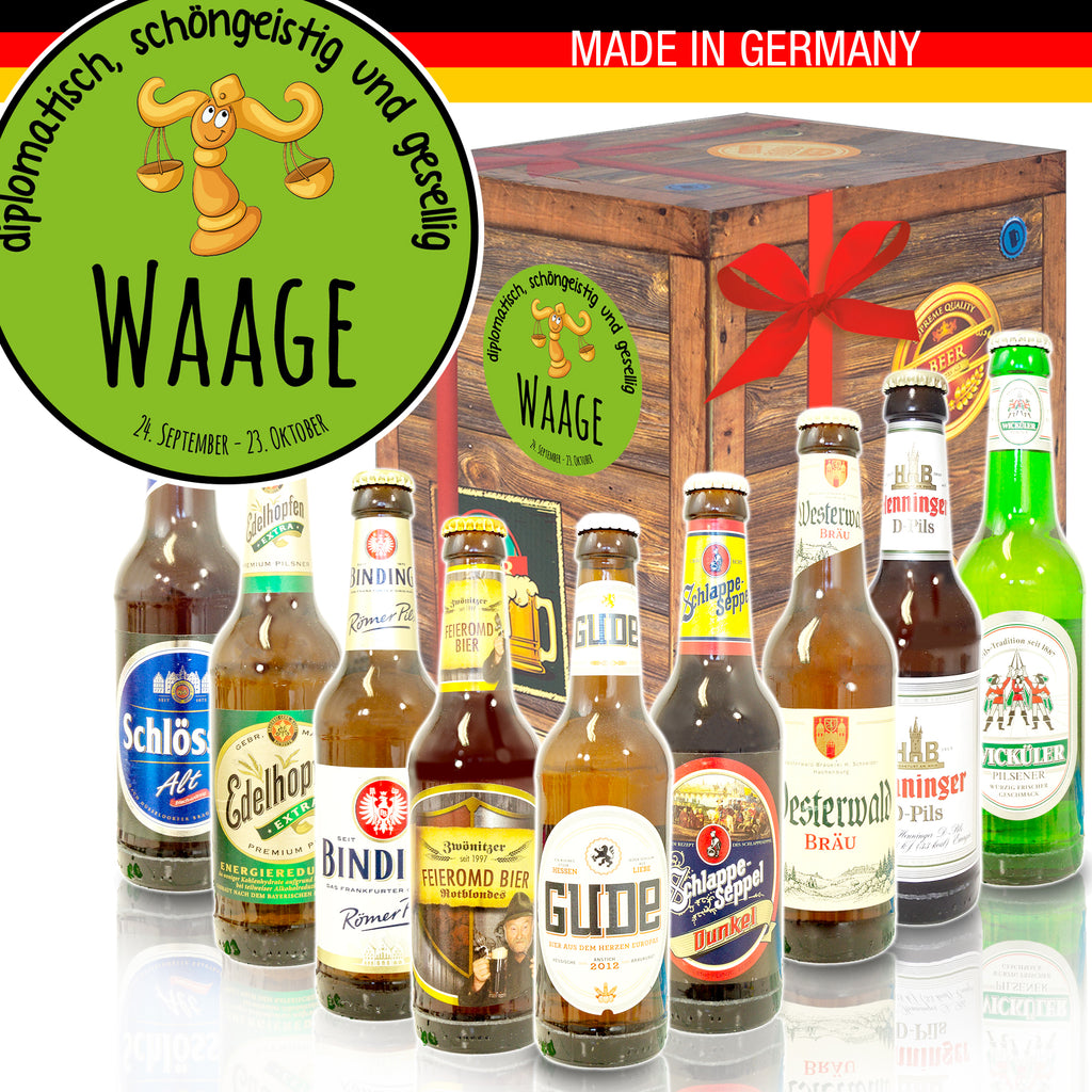 Sternzeichen Waage | 9 Flaschen Biere Deutschland | Bierverkostung