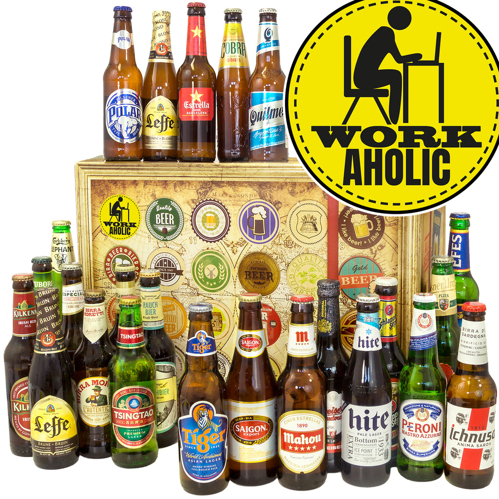 Workaholic | 24 Länder Bierweltreise | Bier Geschenk