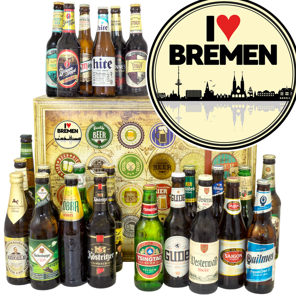 I love Bremen | 24x Bier Biere Welt und Deutschland | Bierpaket