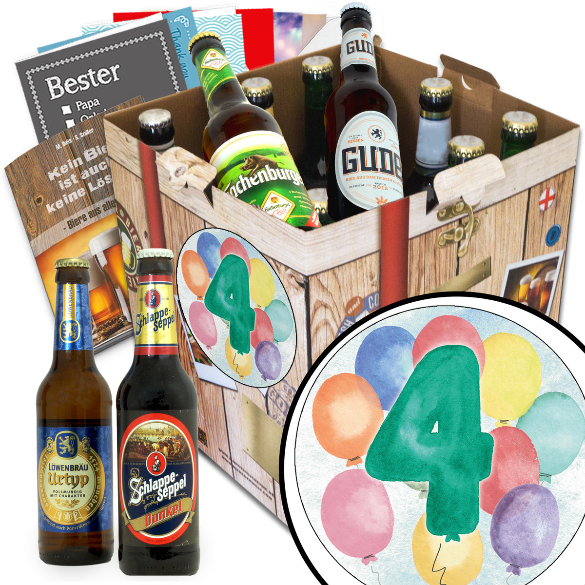 Jahrestag 4 | 9 Flaschen Deutsche Biere | Geschenkpaket
