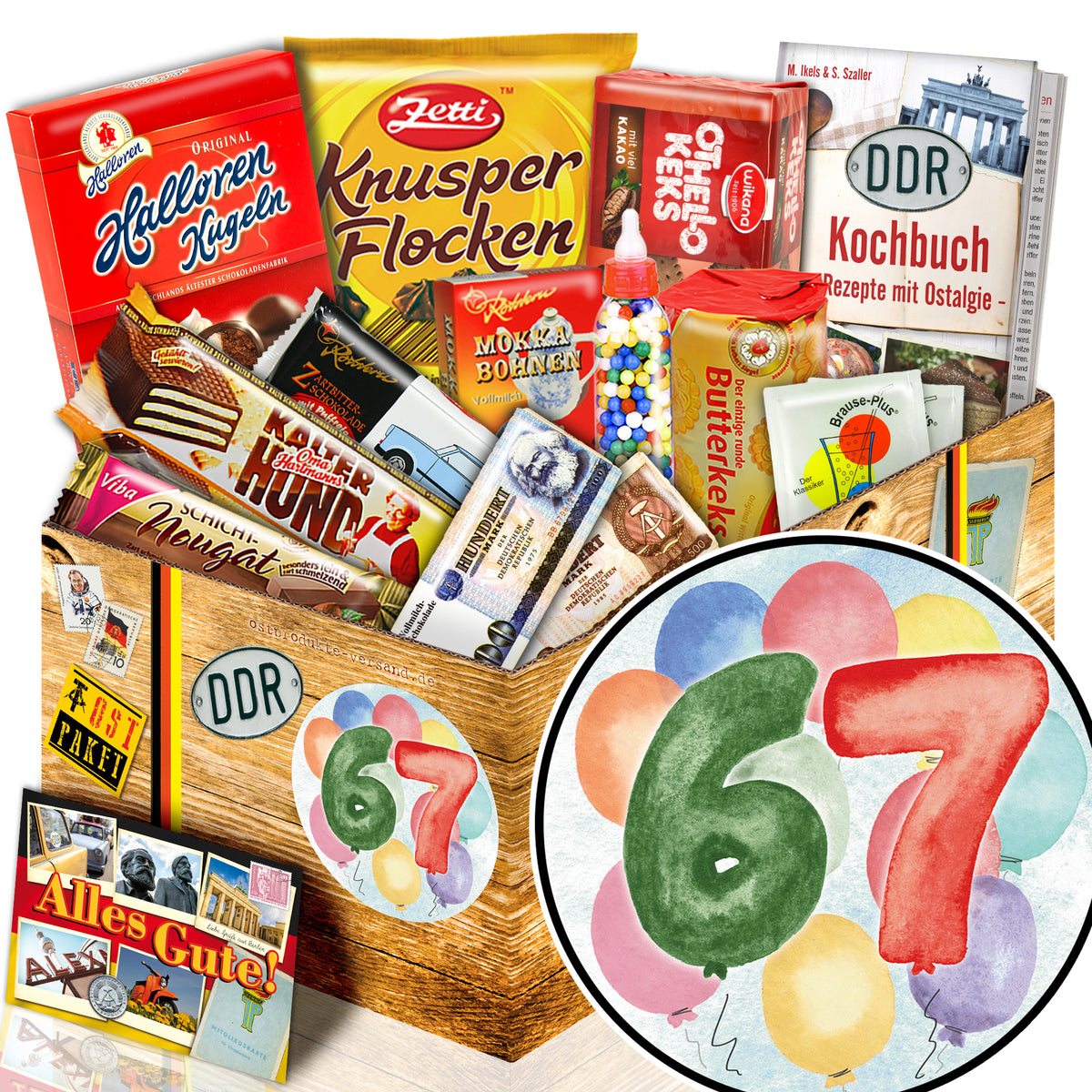 Zahl 67 - Süßigkeiten Set DDR L