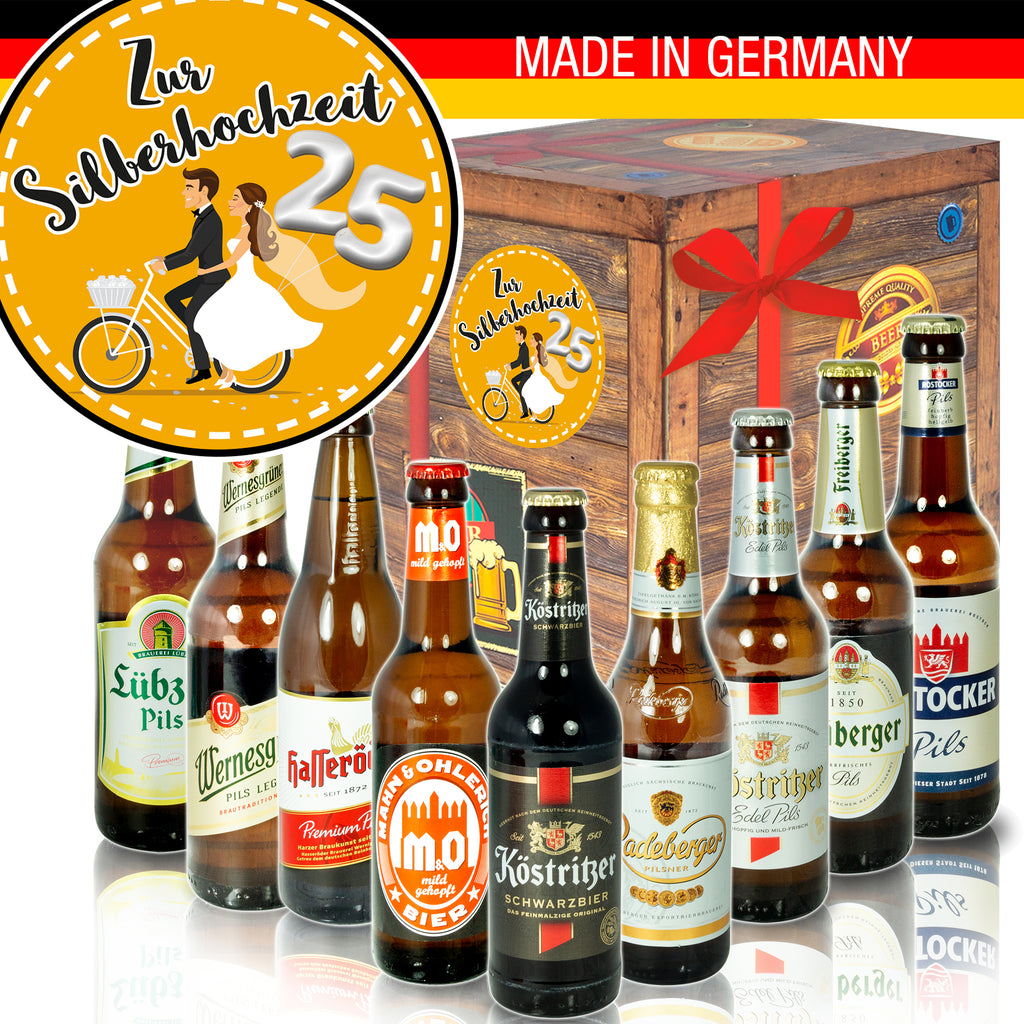 Zur Silberhochzeit | 9 Biersorten Biere Ostdeutsch | Bier Geschenk