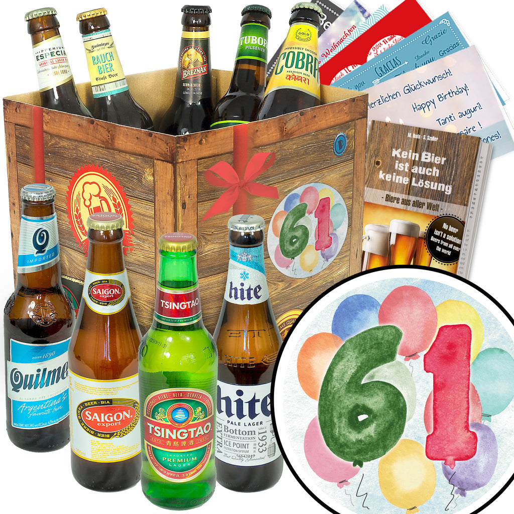 Geburtstag 61 | 9x Bier International | Probierpaket