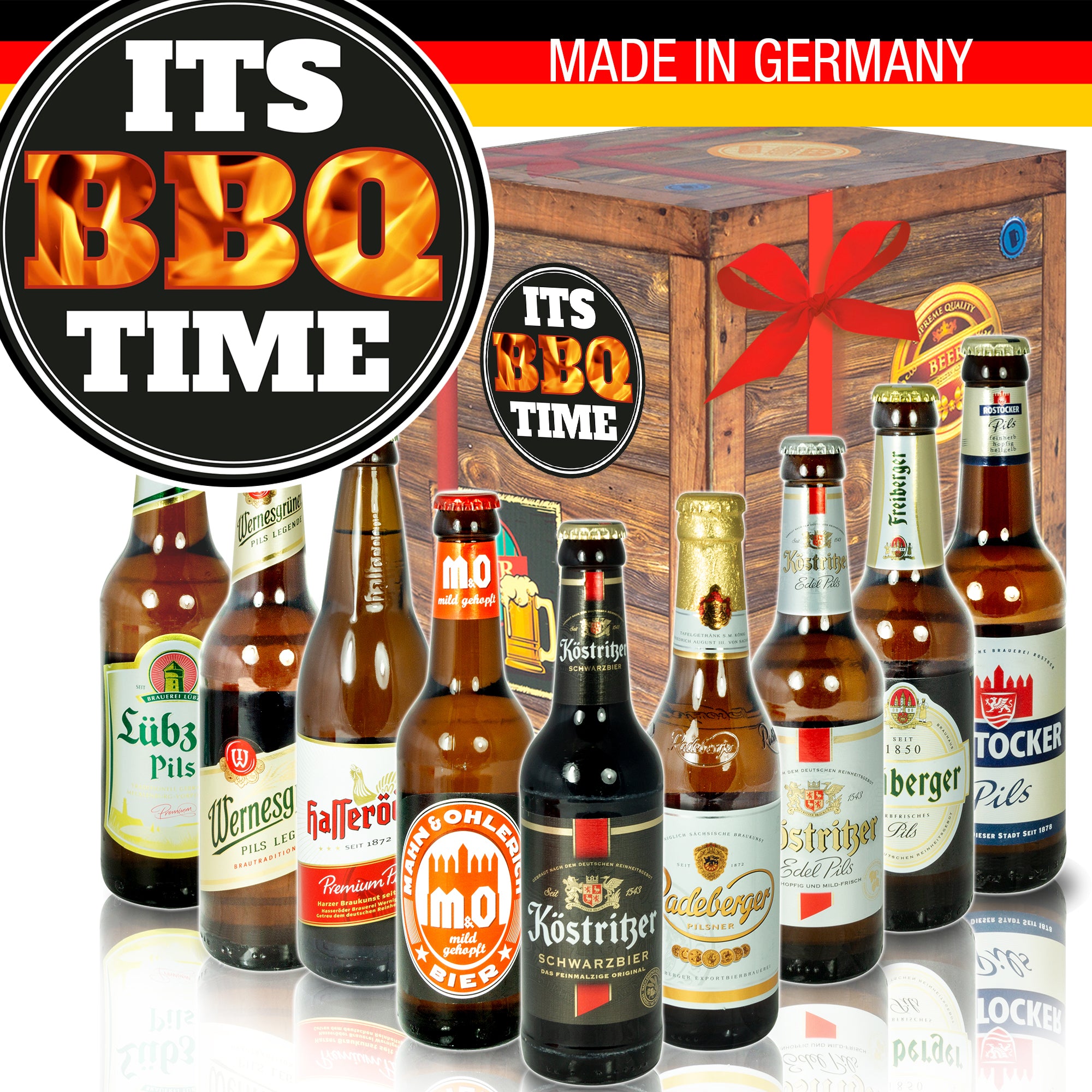 It's BBQ-time | 9x Bier Biere Ostdeutsch | Präsent