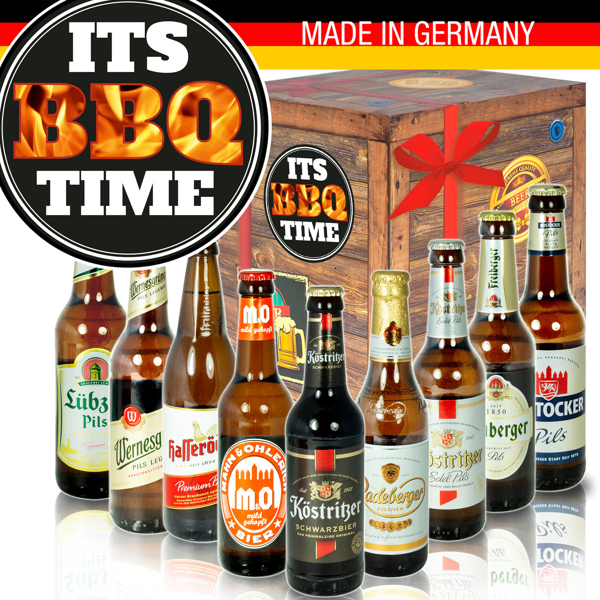 It's BBQ-time | 9x Bier Biere Ostdeutsch | Präsent