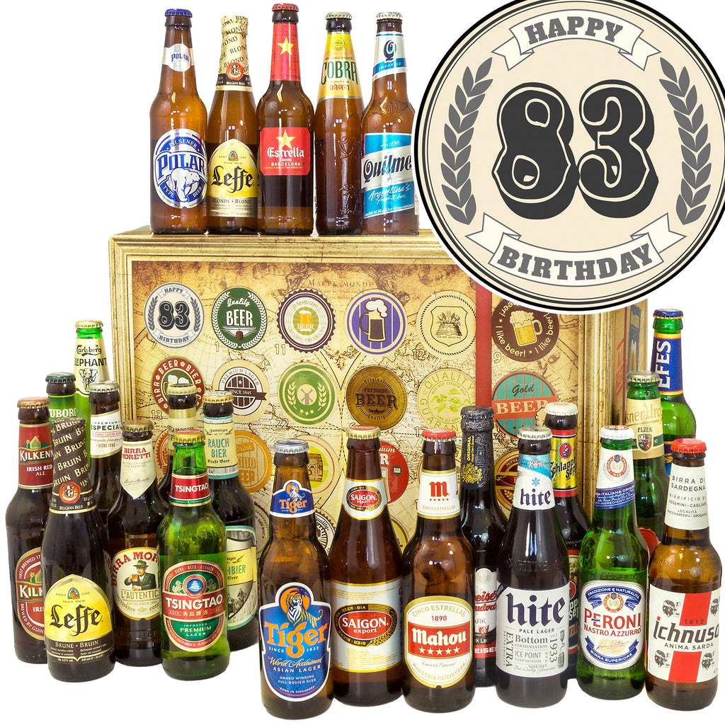 Geburtstag 83 | 24 Flaschen Bierweltreise | Bierbox