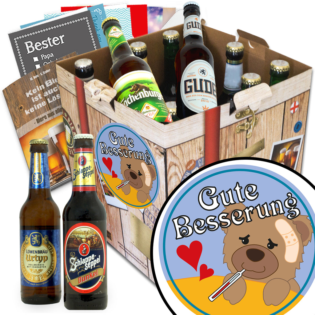 Gute Besserung | 9 Spezialitäten Biere aus Deutschland | Geschenk Box