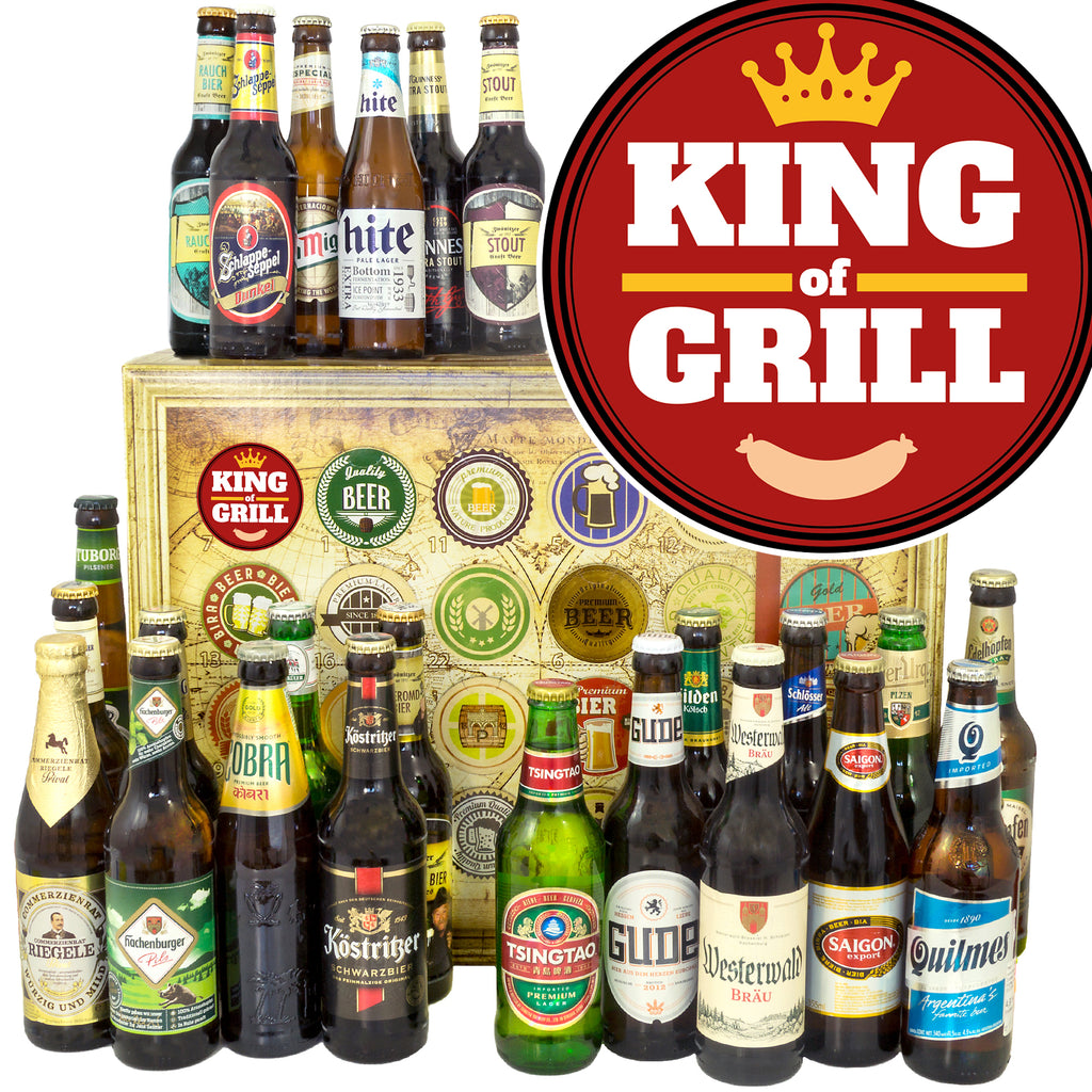 King of Grill | 24x Bier Deutschland und Welt | Präsent