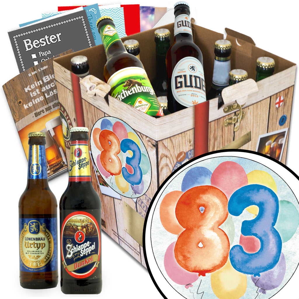 Geburtstag 83 | 9 Flaschen Biere Deutschland | Geschenkidee