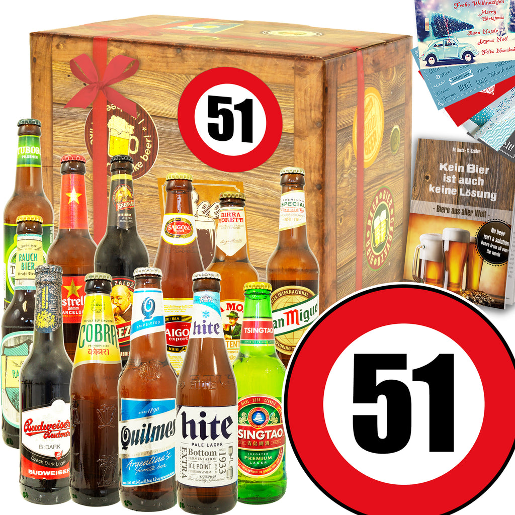 Zahl 51 | 12 Biersorten Biere aus aller Welt | Geschenkidee