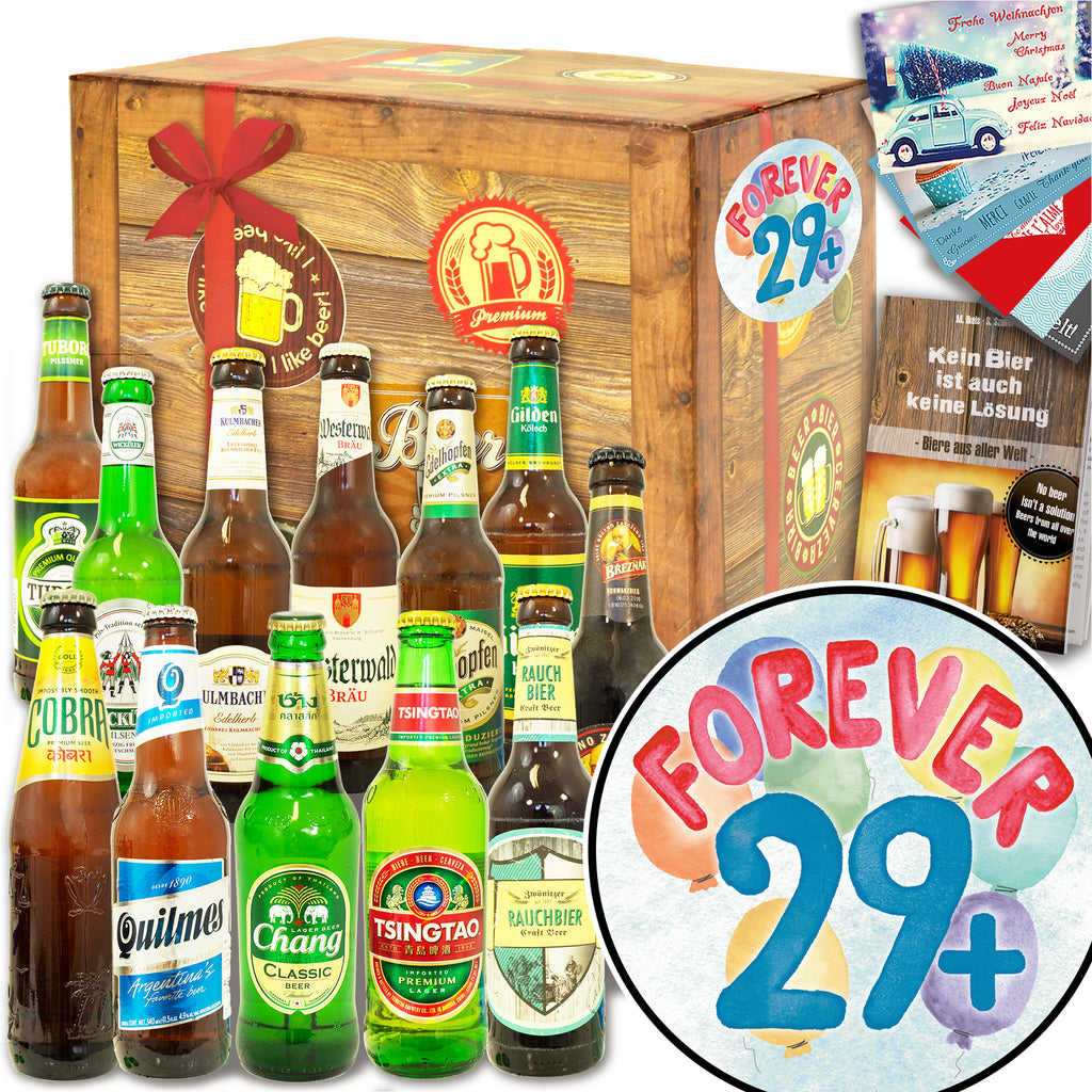 Forever 29 + | 12 Spezialitäten Bier International und DE | Geschenkbox