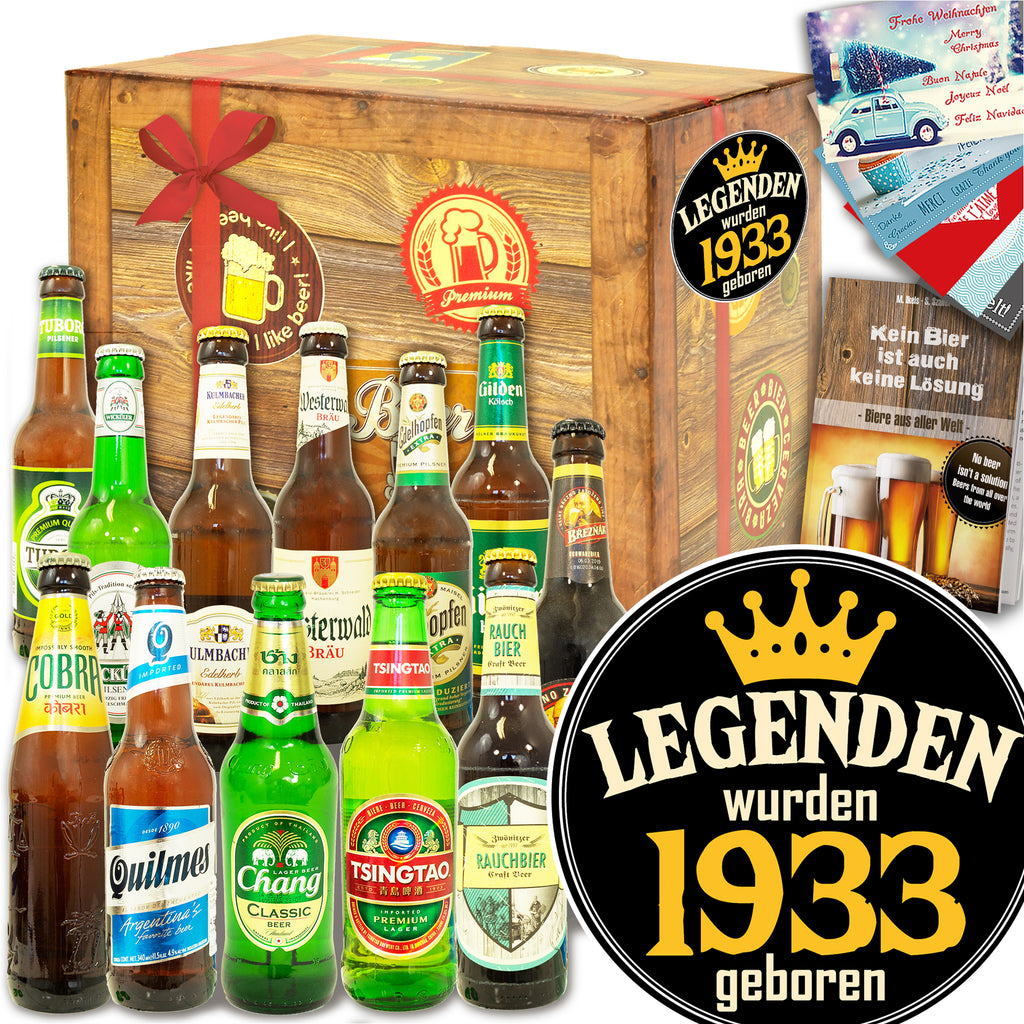 Legenden 1933 | 12x Bier Deutschland und Welt | Geschenk Box