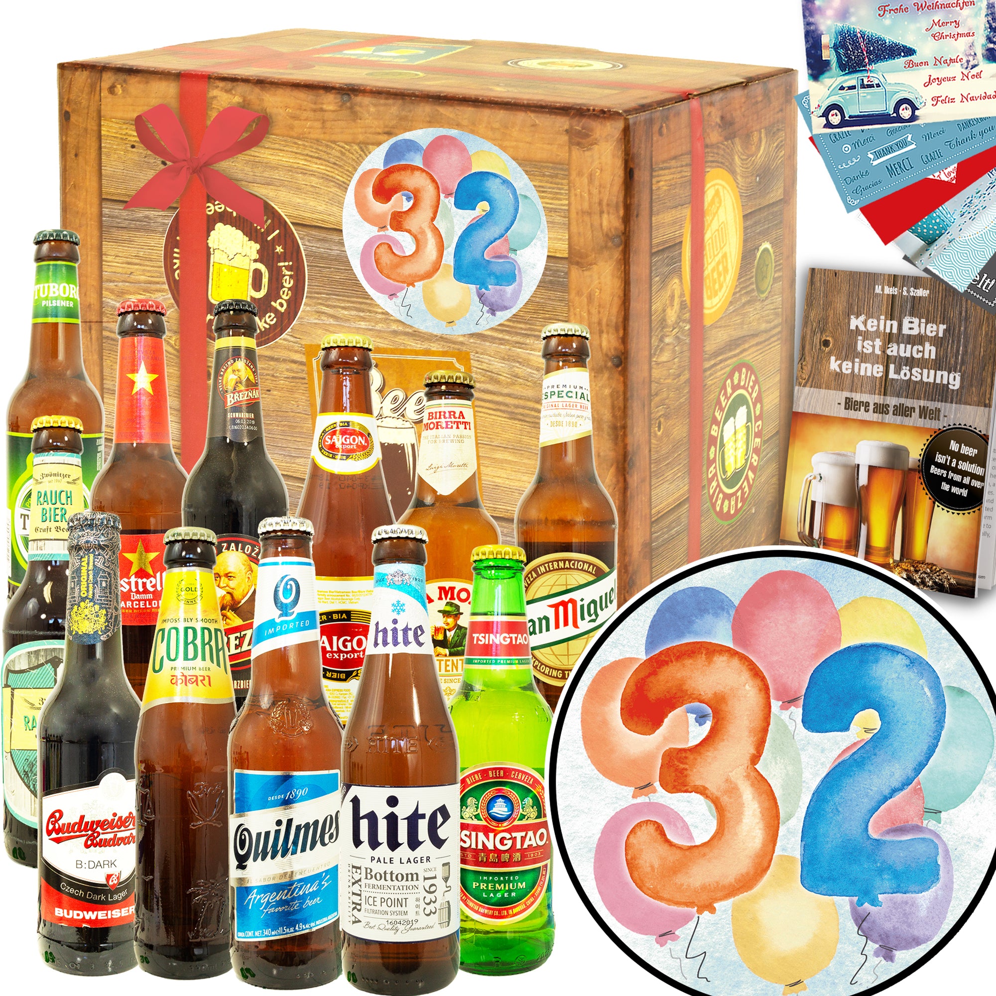 Geburtstag 32 | 12 Spezialitäten Biere der Welt Exoten | Präsent