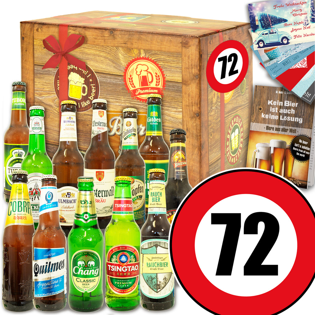 Zahl 72 | 12x Biere Welt und Deutschland | Geschenk Set