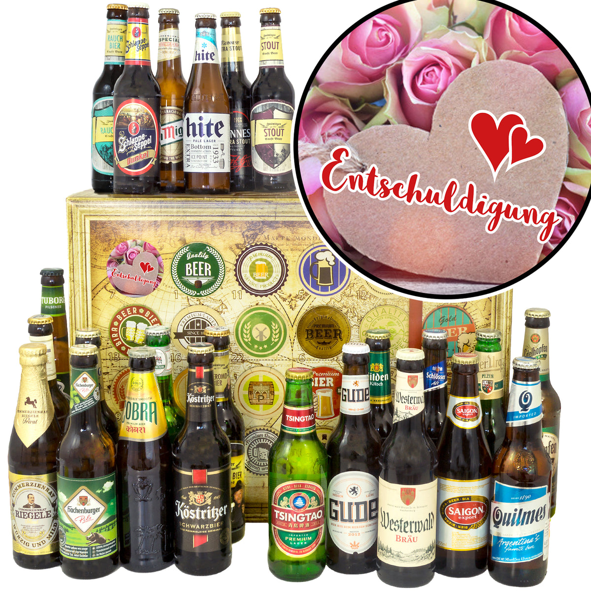 Entschuldigung | 24x Biere Welt und Deutschland | Bier Geschenk