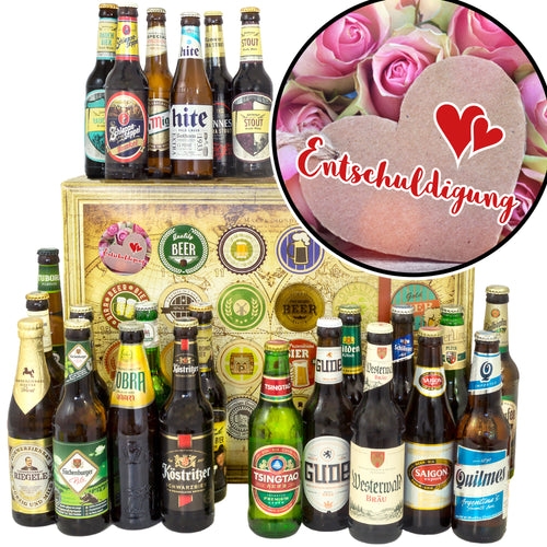 Entschuldigung | 24x Biere Welt und Deutschland | Bier Geschenk