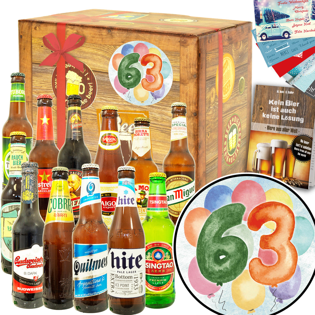 Geburtstag 63 | 12 Biersorten Biere der Welt Exoten | Bierbox