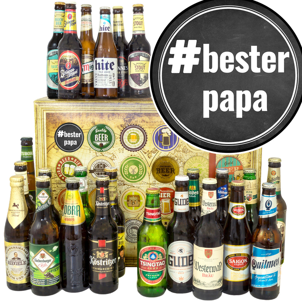 #BesterPapa | 24 Flaschen Biere Welt und Deutschland | Bierset