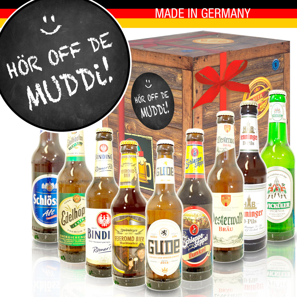 Hör off de Muddi | 9 Flaschen Biere aus Deutschland | Geschenkbox