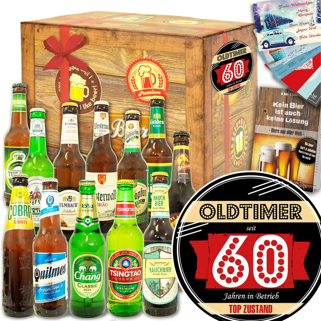 Oldtimer 60 | 12 Flaschen Bier Deutschland und Welt | Paket