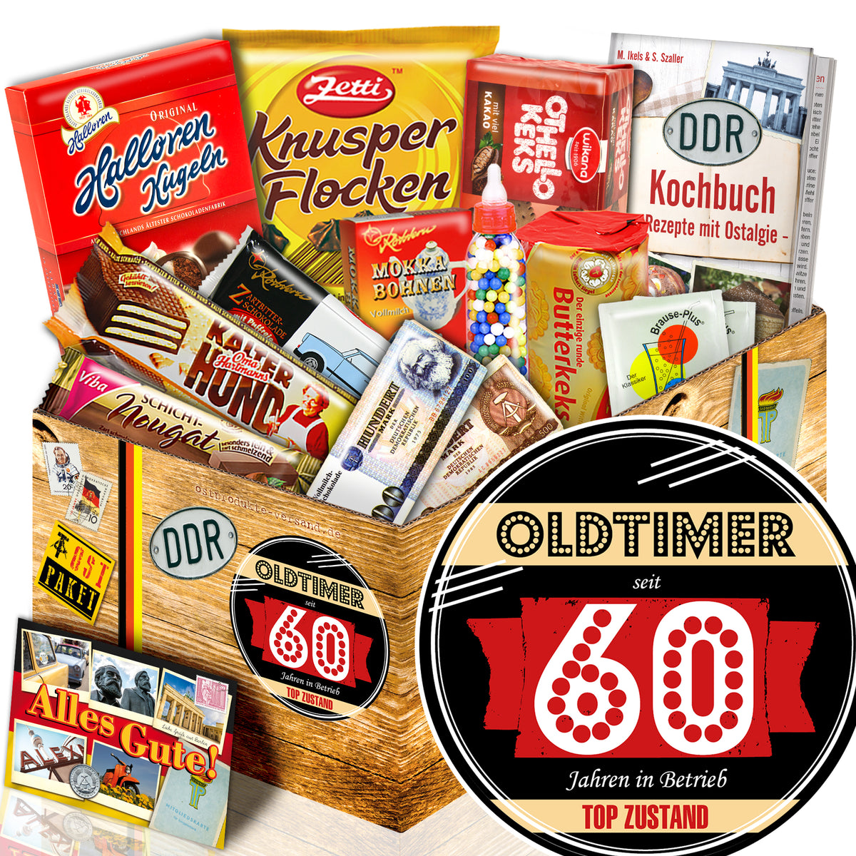 Oldtimer - seit 60 Jahren in Betrieb - Süßigkeiten Set DDR L