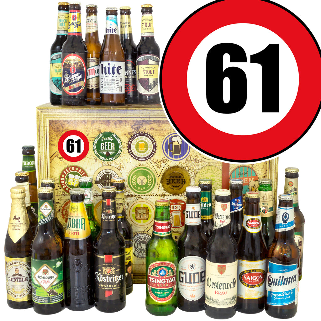 Zahl 61 | 24 Spezialitäten Bier aus Welt und Deutschland | Bierpaket