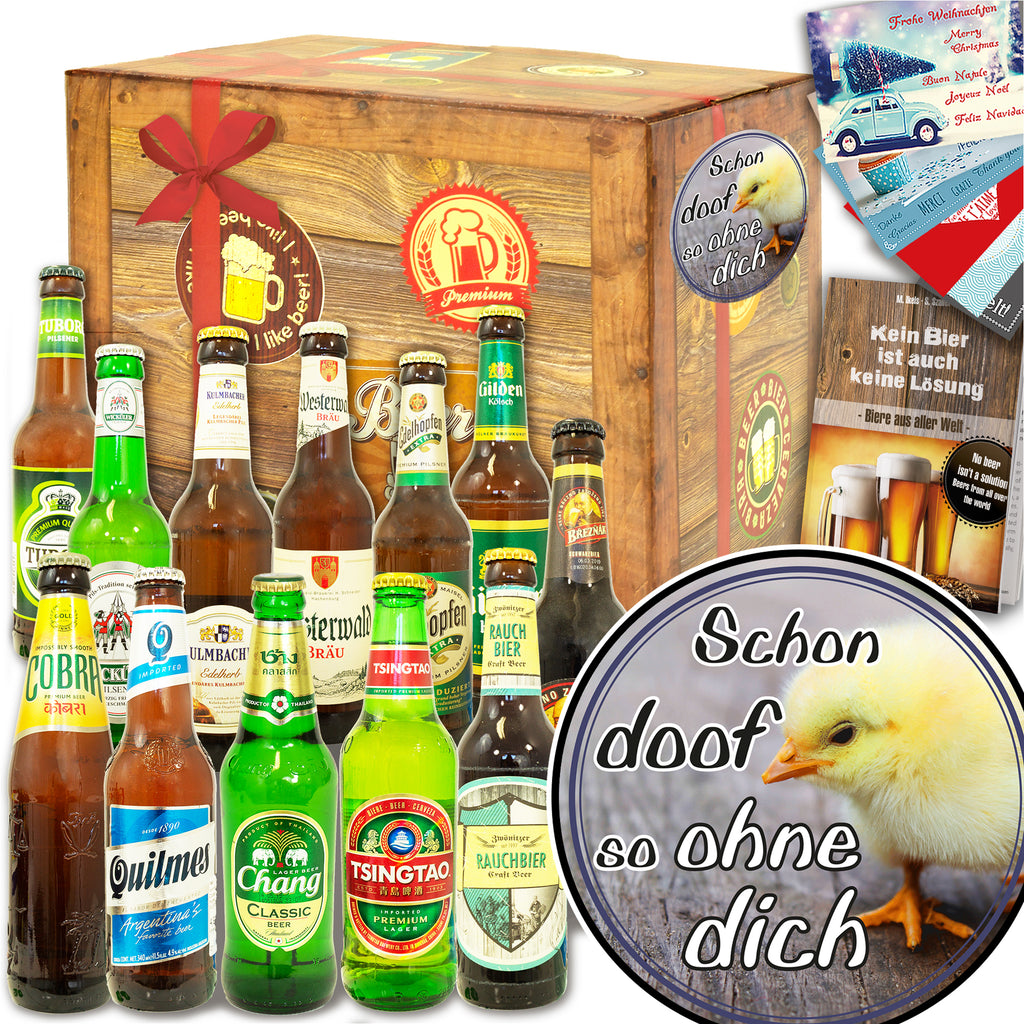 Schon doof so ohne dich | 12x Bier Deutschland und Welt | Bier Geschenk