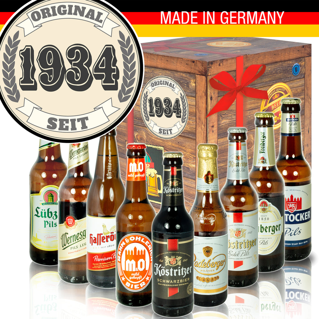 Original seit 1934 | 9 Flaschen Biere aus Ostdeutschland | Bierbox
