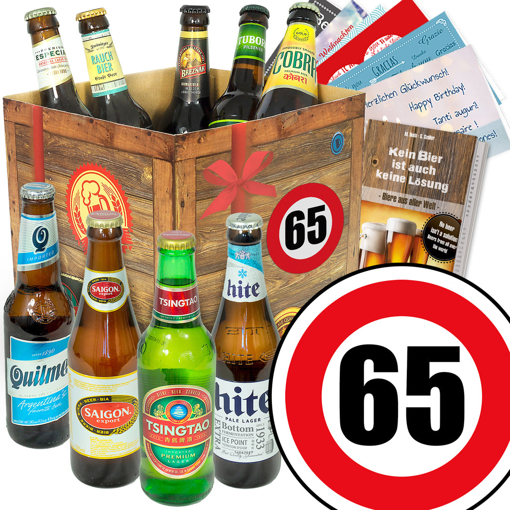 Zahl 65 | 9 Biersorten Biere der Welt Exoten | Geschenkpaket