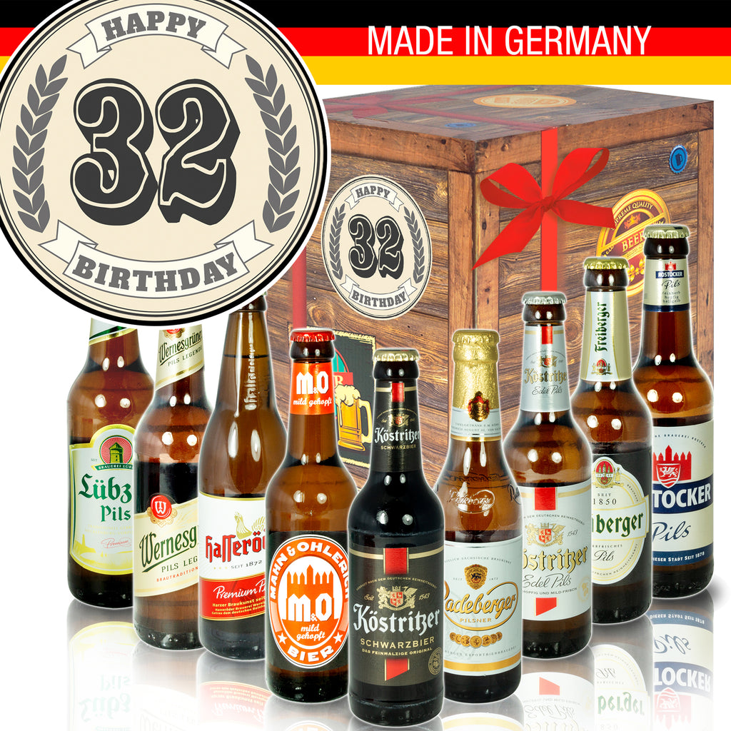 Geburtstag 32 | 9x Bier Biere Ostdeutsch | Geschenkset