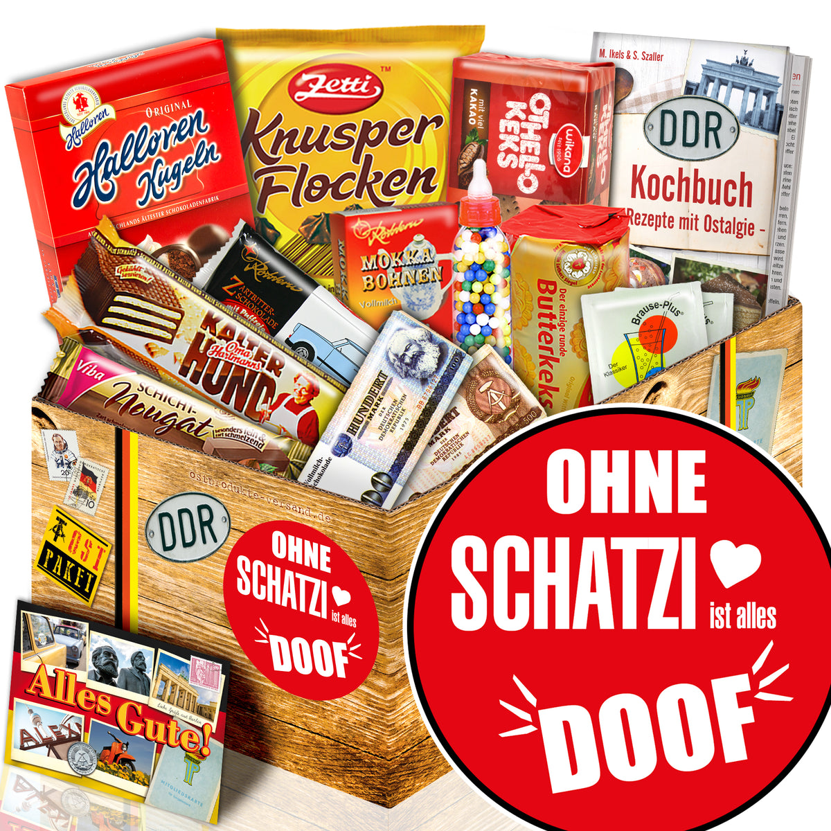 Ohne Schatzi ist alles doof - Süßigkeiten Set DDR L