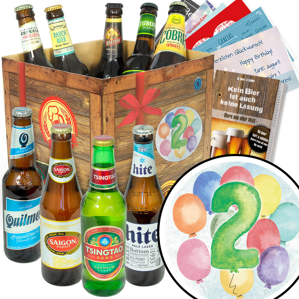 Hochzeitstag 2 | 9x Biere aus aller Welt | Geschenk Box