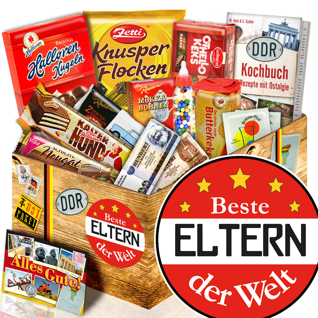 Beste Eltern der Welt - Süßigkeiten Set DDR L - monatsgeschenke.de