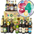 Geburtstag 54 | 24x Bier Bier aus Welt und Deutschland | Präsent
