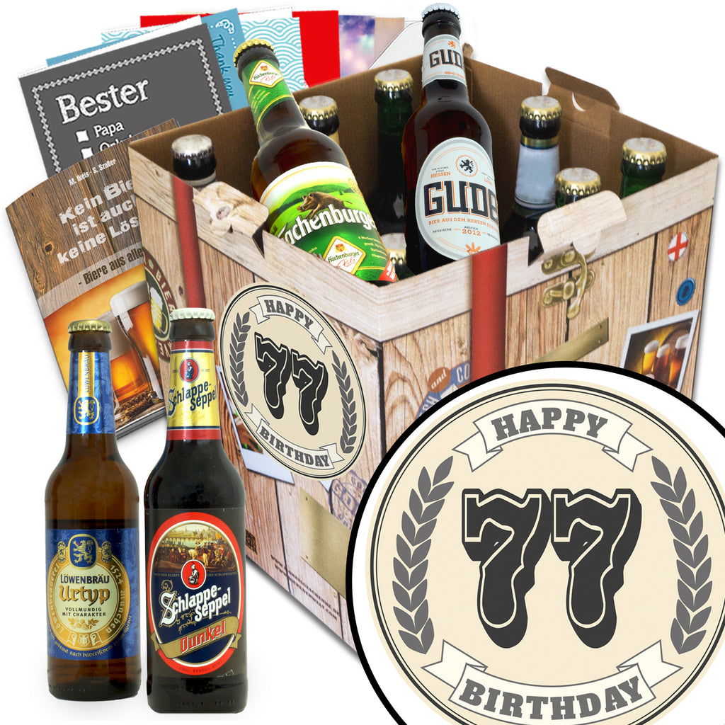 Geburtstag 77 | 9 Flaschen Biere aus Deutschland | Geschenkidee