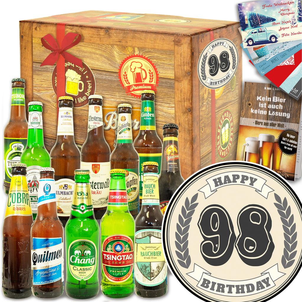 Geburtstag 98 | 12x Bier Deutschland und Welt | Geschenkset
